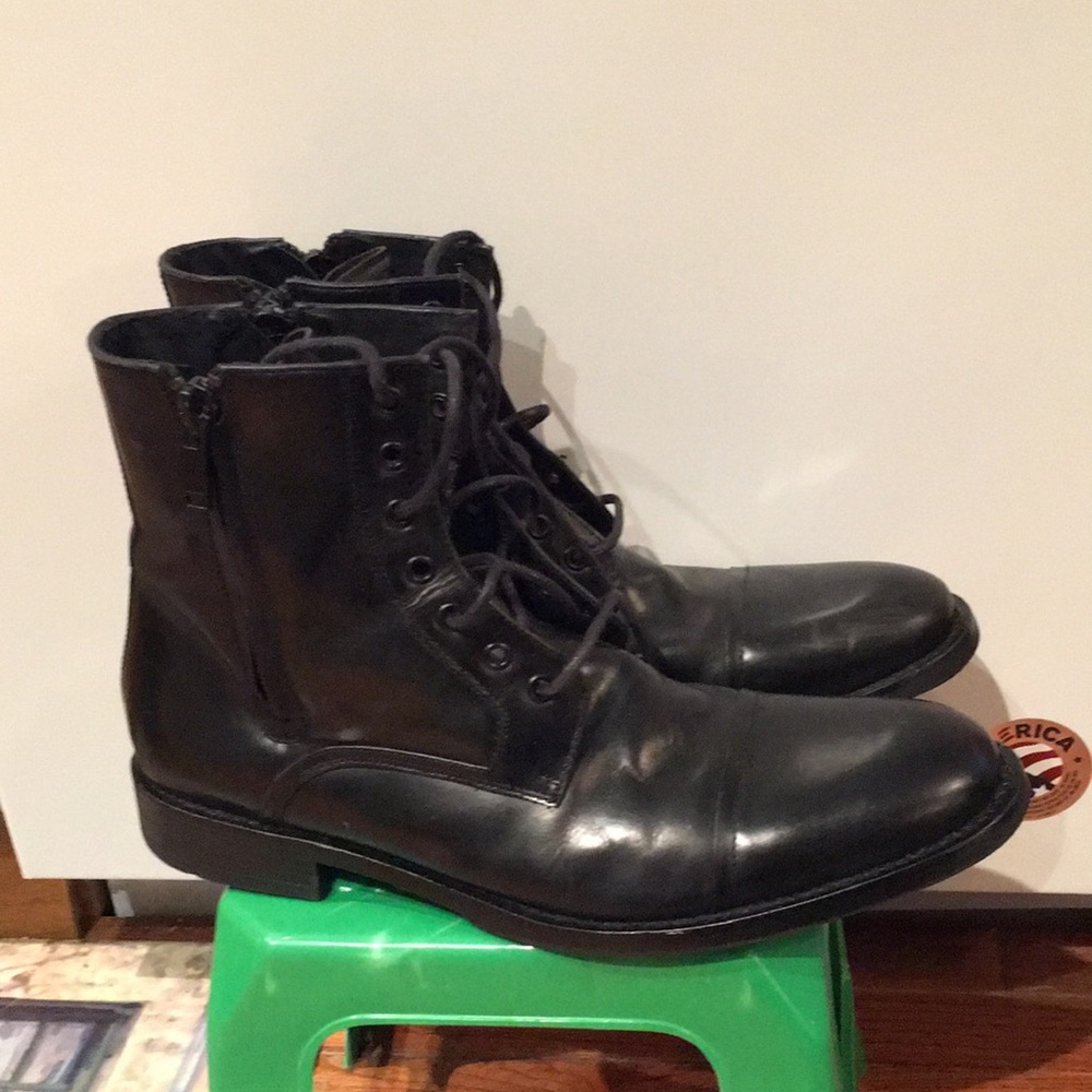 Kenneth Cole New York Leather Boots Size 11.5M